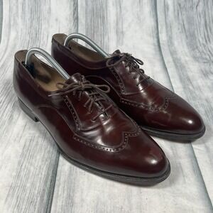 Bally Italy Marcel Leather Derby Lace Up Dress Oxford Burgundy Men Shoe US 11.5D